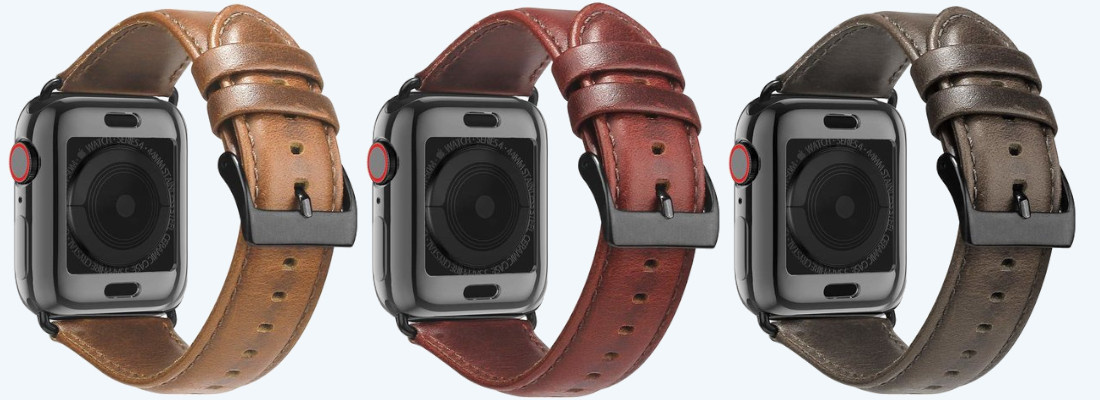 Bracelets en cuir Apple Watch 7 
