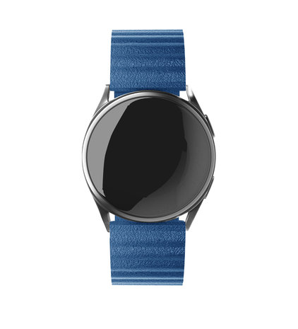 Strap-it Strap-it Samsung Galaxy Watch 4 - Bracelet boucle en cuir 44mm (bleu foncé)