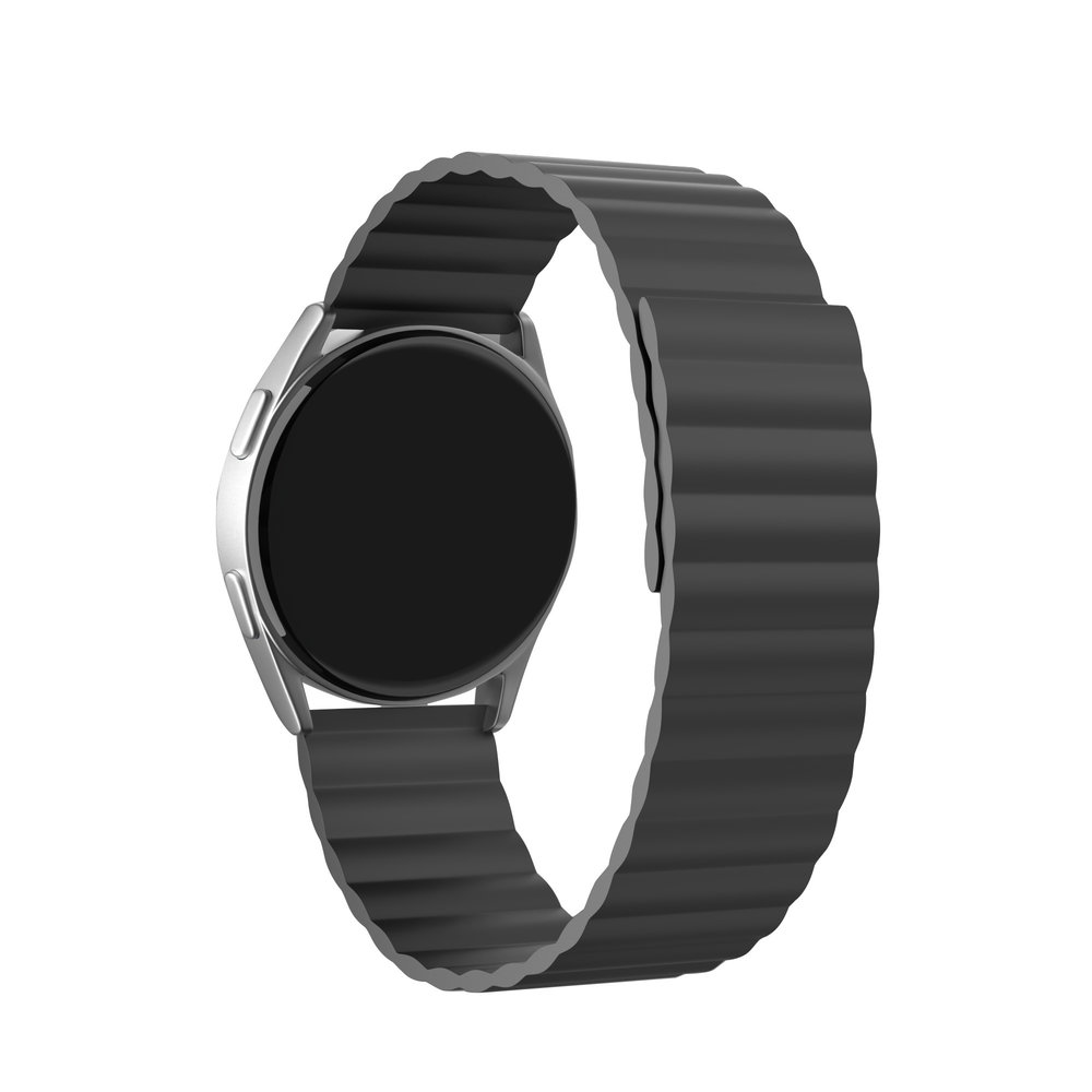 Strap-it Strap-it Bracelet en silicone magnétique pour Samsung Galaxy Watch 4 Classic 46 mm (Noir)