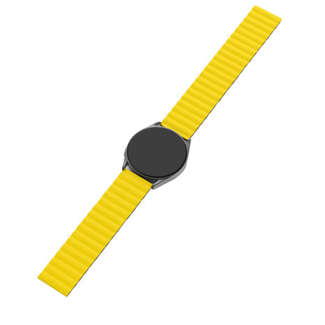 Strap-it Strap-it Samsung Galaxy Watch 4 Classic Bracelet en silicone magnétique 46 mm (Noir/Jaune)