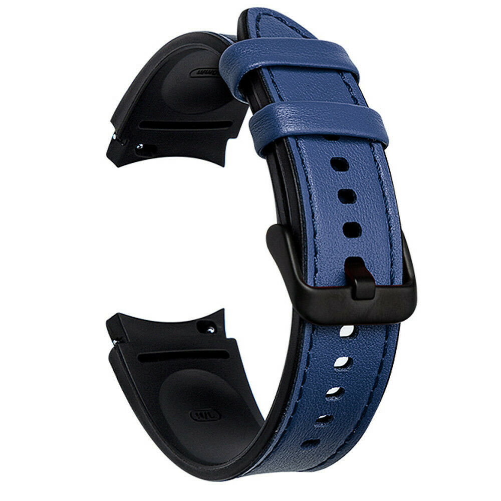 Strap-it Strap-it Bracelet cuir hybride Samsung Galaxy Watch 5 - 40mm (bleu foncé)