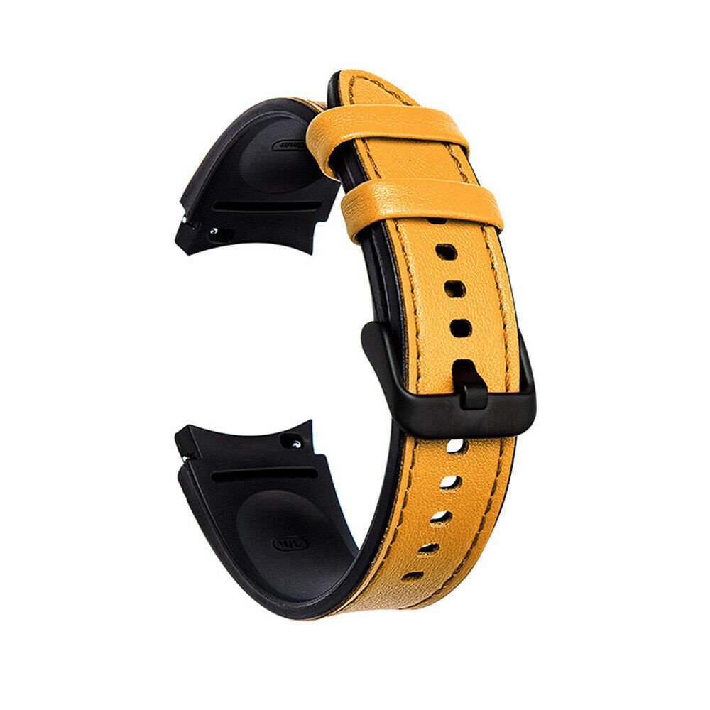 Strap-it Strap-it Bracelet hybride cuir Samsung Galaxy Watch 5 - 44mm (jaune)