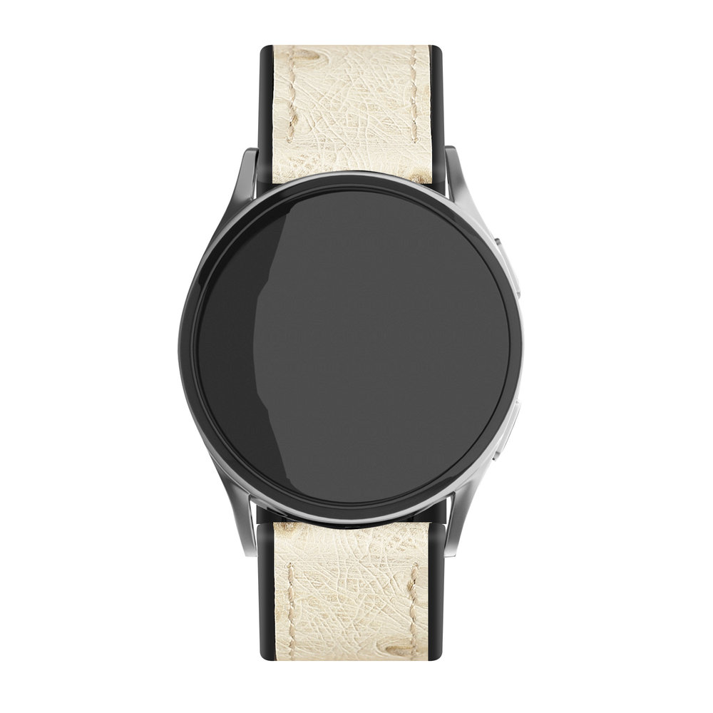 Strap-it Strap-it Bracelet cuir hybride Samsung Galaxy Watch 5 - 44mm (blanc sable) Strap-it Strap-it Bracelet cuir hybride Samsung Galaxy Watch 5 - 44mm (blanc sable)