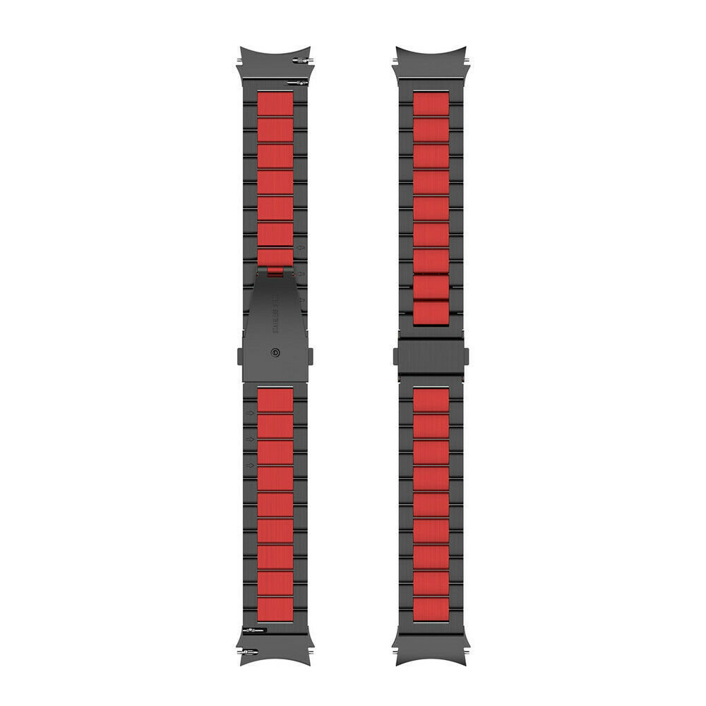 Strap-it Strap-it Bracelet acier maillons Galaxy Watch 5 Pro (noir/rouge)