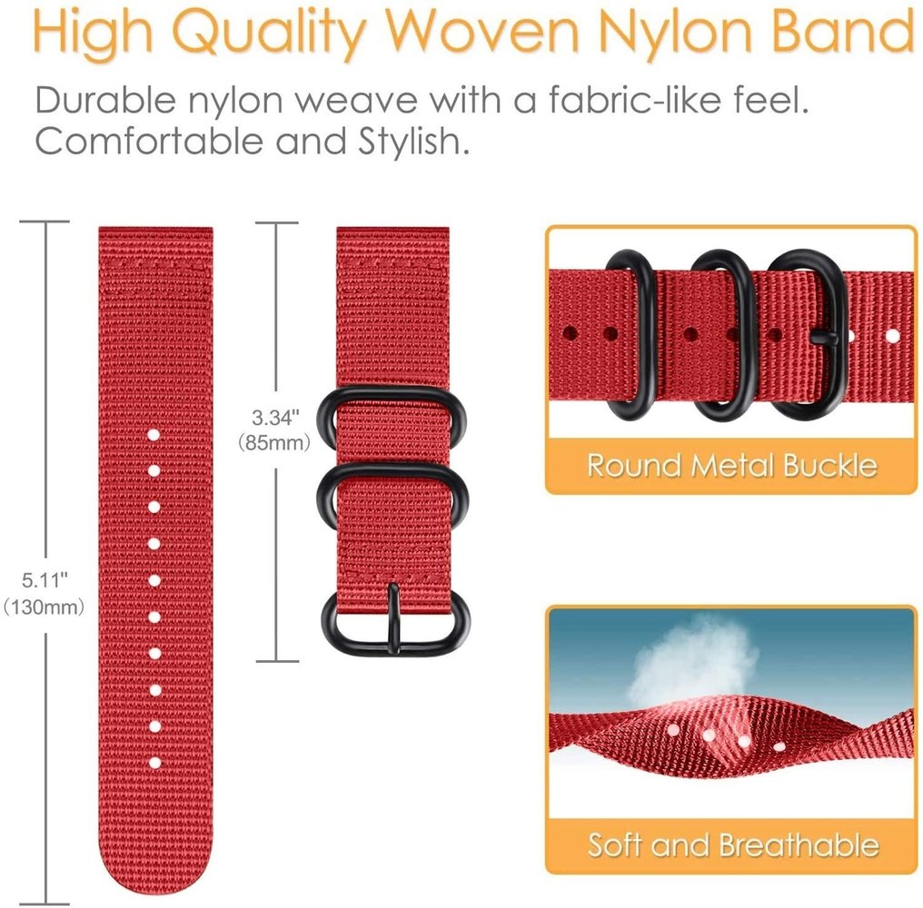 Strap-it Strap-it Bracelet nylon boucle Samsung Galaxy Watch 5 Pro (rouge)