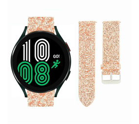 Strap-it Bracelet cuir pailleté Samsung Galaxy Watch 5 Pro (or rose)