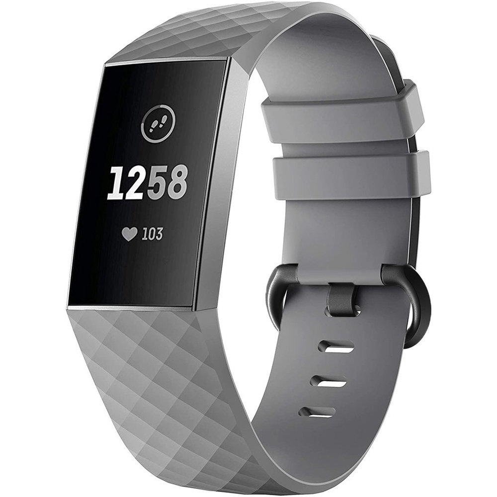 Bracelet silicone Fitbit Charge 4 (gris) Braceletsmartwatch.fr