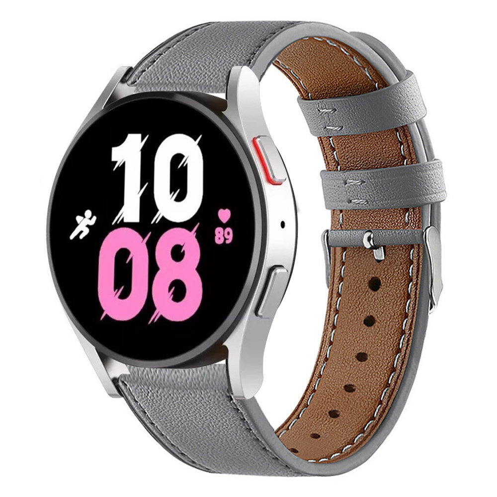 Strap-it Strap-it Bracelet cuir Samsung Galaxy Watch 5 - 44mm (gris) Strap-it Strap-it Bracelet cuir Samsung Galaxy Watch 5 - 44mm (gris)