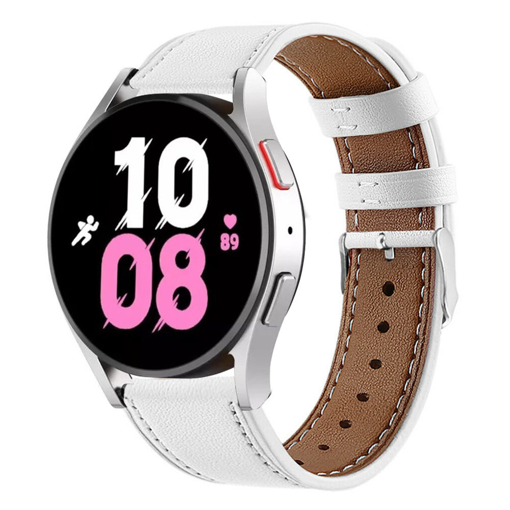 Strap-it Strap-it Bracelet cuir Samsung Galaxy Watch 5 - 44mm (blanc) Strap-it Strap-it Bracelet cuir Samsung Galaxy Watch 5 - 44mm (blanc)
