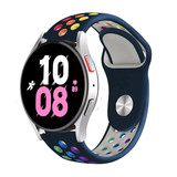 Strap-it Bracelet sport Samsung Galaxy Watch 5 - 44mm (bleu foncé/multicolore)