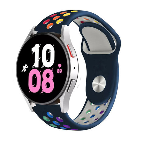 Strap-it Strap-it Bracelet sport Samsung Galaxy Watch 5 - 44mm (bleu foncé/multicolore)