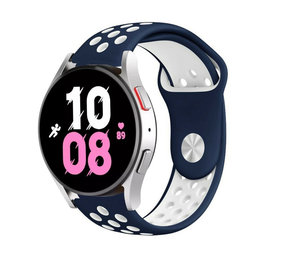 Strap-it Bracelet sport Samsung Galaxy Watch 5 - 44mm (bleu/blanc)