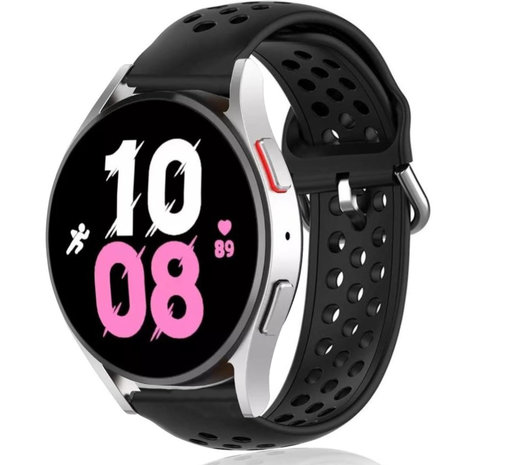 Strap-it Strap-it Bracelet silicone avec trous Samsung Galaxy Watch 5 - 44mm (noir)