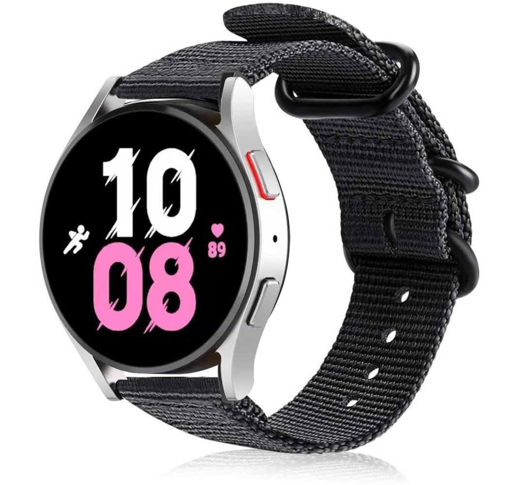Strap-it Strap-it Bracelet nylon boucle Samsung Galaxy Watch 5 - 44mm (noir) Strap-it Strap-it Bracelet nylon boucle Samsung Galaxy Watch 5 - 44mm (noir)