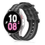 Strap-it Bracelet nylon boucle Samsung Galaxy Watch 5 - 44mm (noir/gris)