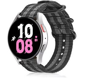 Strap-it Bracelet nylon boucle Samsung Galaxy Watch 5 - 44mm (noir/gris)