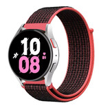Strap-it Bracelet nylon Samsung Galaxy Watch 5 - 44mm (noir/rouge)