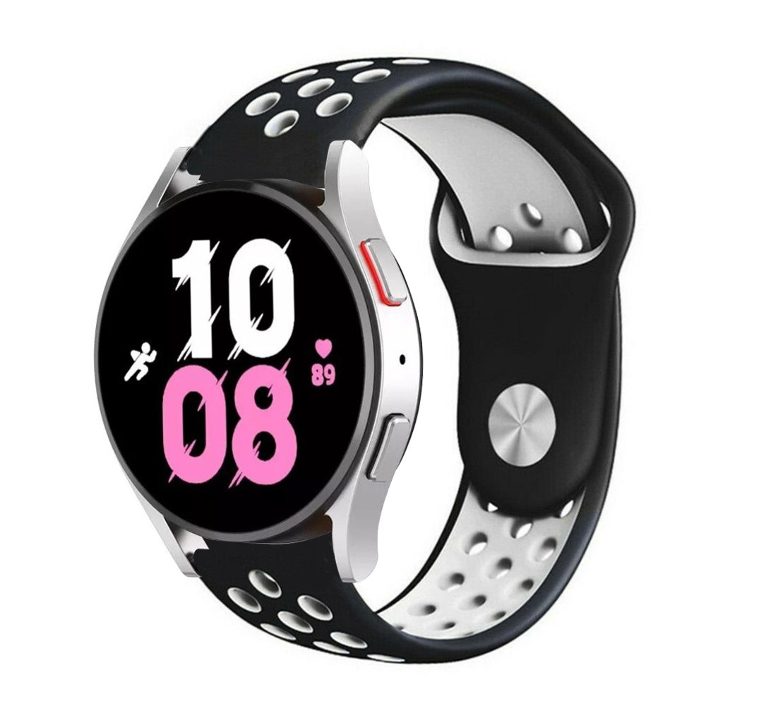 Strap-it Strap-it Bracelet sport Samsung Galaxy Watch 5 - 44mm (noir/blanc)