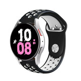 Strap-it Bracelet sport Samsung Galaxy Watch 5 - 44mm (noir/blanc)