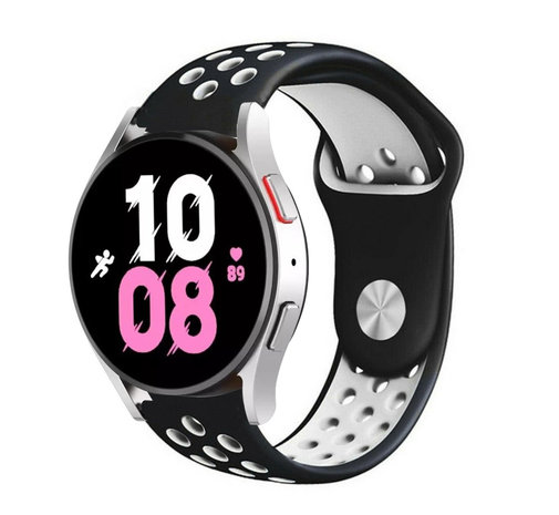 Strap-it Strap-it Bracelet sport Samsung Galaxy Watch 5 - 44mm (noir/blanc)
