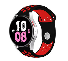 Strap-it Bracelet sport Samsung Galaxy Watch 5 - 44mm (noir/rouge) Strap-it Bracelet sport Samsung Galaxy Watch 5 - 44mm (noir/rouge)