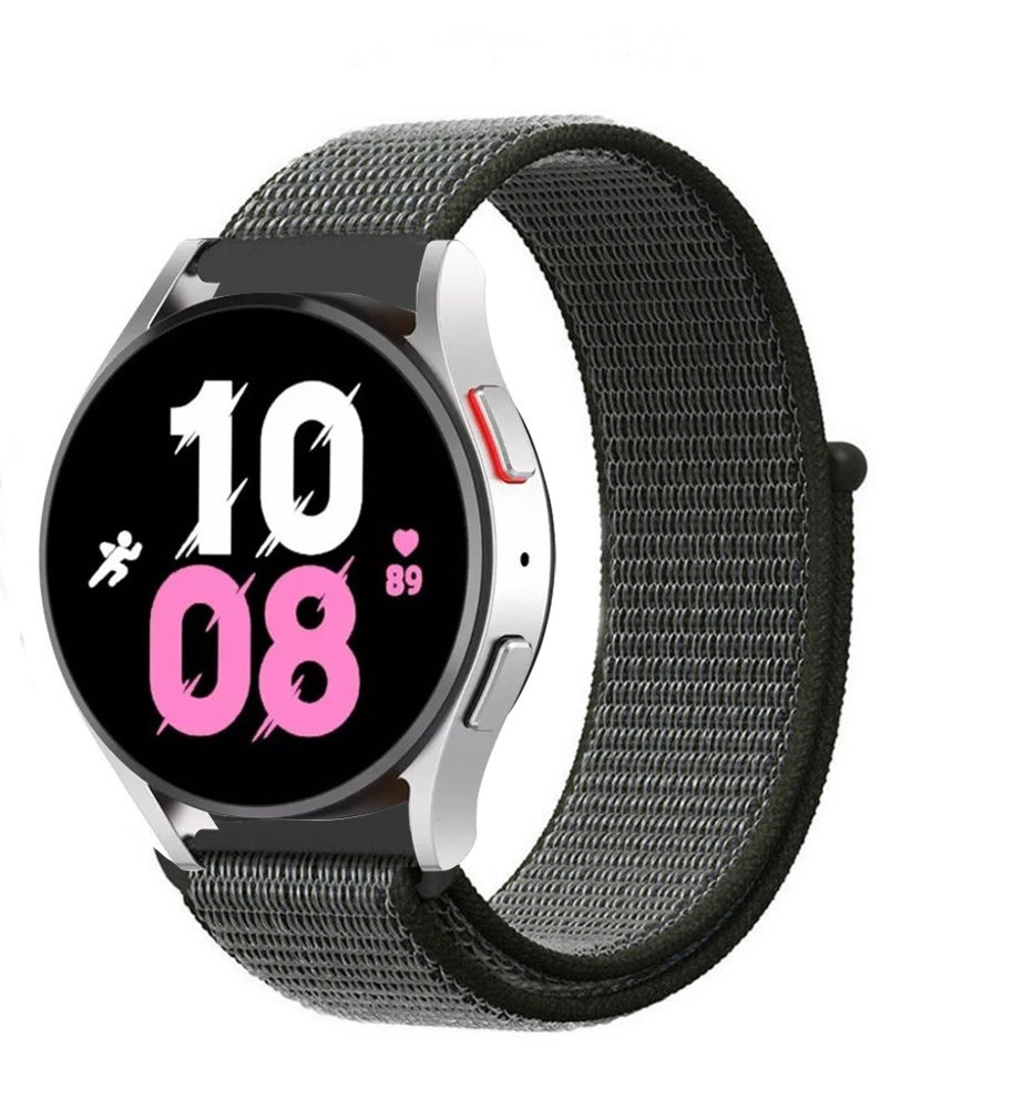 Strap-it Strap-it Bracelet nylon Samsung Galaxy Watch 5 - 44mm (gris vert) Strap-it Strap-it Bracelet nylon Samsung Galaxy Watch 5 - 44mm (gris vert)