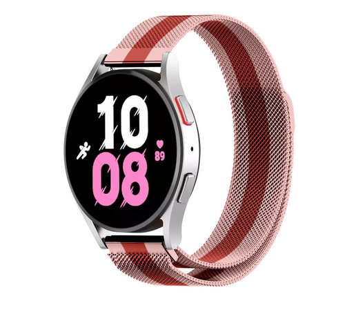 Strap-it Strap-it Bracelet Milanais Samsung Galaxy Watch 5 - 44mm (rouge/rose)