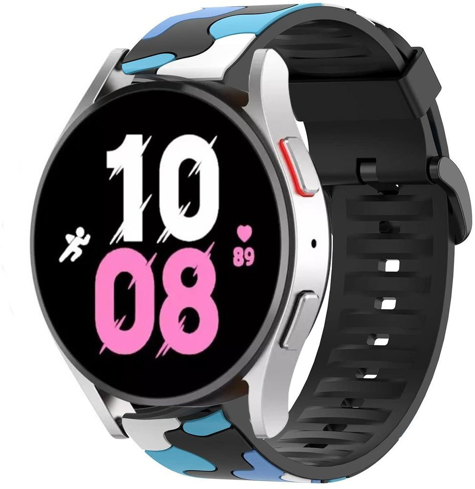 Strap-it Strap-it Bracelet camouflage Samsung Galaxy Watch 5 - 44mm (bleu) Strap-it Strap-it Bracelet camouflage Samsung Galaxy Watch 5 - 44mm (bleu)