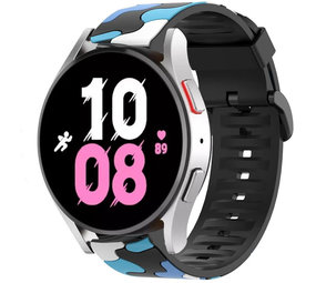 Strap-it Bracelet camouflage Samsung Galaxy Watch 5 - 44mm (bleu) Strap-it Bracelet camouflage Samsung Galaxy Watch 5 - 44mm (bleu)