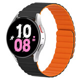 Strap-it Bracelet silicone magnétique Galaxy Watch 5 - 44mm (noir/orange)