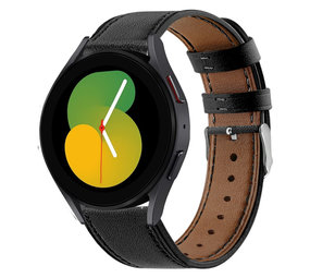 Strap-it Bracelet cuir Samsung Galaxy Watch 5 - 40mm (noir élégant) Strap-it Bracelet cuir Samsung Galaxy Watch 5 - 40mm (noir élégant)