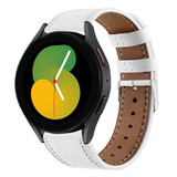 Strap-it Bracelet cuir Samsung Galaxy Watch 5 - 40mm (blanc) Strap-it Bracelet cuir Samsung Galaxy Watch 5 - 40mm (blanc)