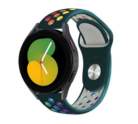 Strap-it Bracelet sport Samsung Galaxy Watch 5 - 40mm (vert pin/multicolore)