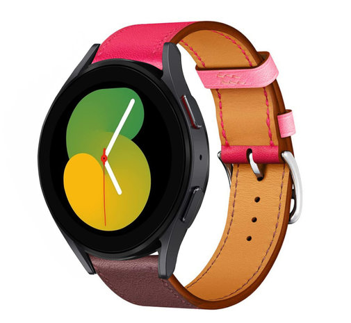 Strap-it Strap-it Bracelet cuir Samsung Galaxy Watch 5 - 40mm (rose/rouge foncé) Strap-it Strap-it Bracelet cuir Samsung Galaxy Watch 5 - 40mm (rose/rouge foncé)