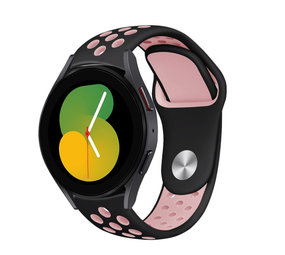 Strap-it Bracelet sport Samsung Galaxy Watch 5 - 40mm (noir/rose) Strap-it Bracelet sport Samsung Galaxy Watch 5 - 40mm (noir/rose)
