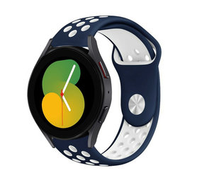 Strap-it Bracelet sport Samsung Galaxy Watch 5 - 40mm (bleu/blanc)