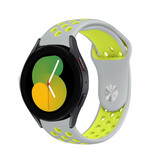 Strap-it Bracelet sport Samsung Galaxy Watch 5 - 40mm (gris/jaune)