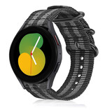 Strap-it Bracelet nylon boucle Samsung Galaxy Watch 5 - 40mm (noir/gris)