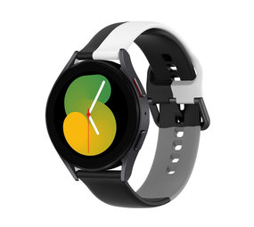 Strap-it Bracelet sport triple Samsung Galaxy Watch 5 - 40mm (noir-blanc-gris) Strap-it Bracelet sport triple Samsung Galaxy Watch 5 - 40mm (noir-blanc-gris)