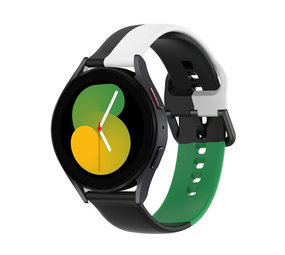 Strap-it Bracelet sport triple Samsung Galaxy Watch 5 - 40mm (noir-blanc-vert)