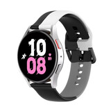 Strap-it Bracelet sport triple Samsung Galaxy Watch 5 - 44mm (noir-blanc-gris)