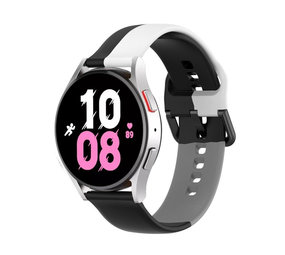 Strap-it Bracelet sport triple Samsung Galaxy Watch 5 - 44mm (noir-blanc-gris) Strap-it Bracelet sport triple Samsung Galaxy Watch 5 - 44mm (noir-blanc-gris)
