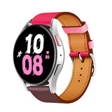 Strap-it Bracelet cuir Samsung Galaxy Watch 5 - 44mm (rose/rouge foncé)