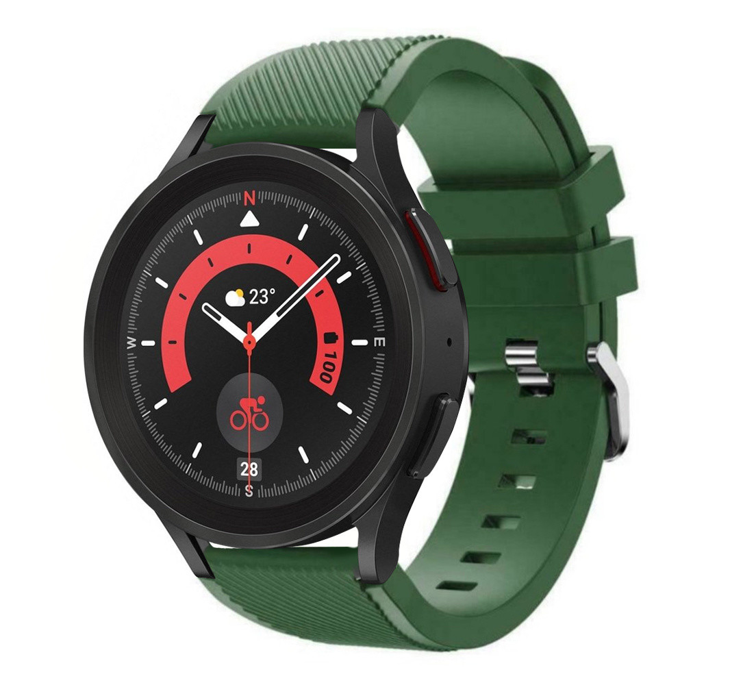 Strap-it Strap-it Bracelet silicone Samsung Galaxy Watch 5 Pro (vert armée)