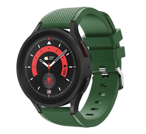 Strap-it Strap-it Bracelet silicone Samsung Galaxy Watch 5 Pro (vert armée)