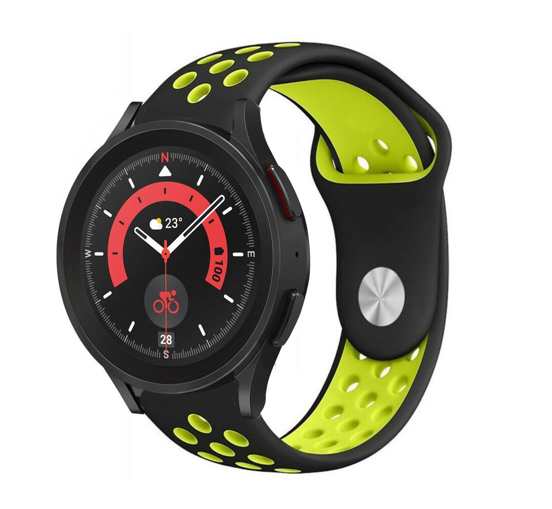 Strap-it Strap-it Bracelet sport Samsung Galaxy Watch 5 Pro (noir/jaune) Strap-it Strap-it Bracelet sport Samsung Galaxy Watch 5 Pro (noir/jaune)