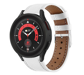 Strap-it Bracelet cuir Samsung Galaxy Watch 5 Pro - 46mm (blanc)