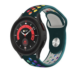 Strap-it Bracelet sport Samsung Galaxy Watch 5 Pro (vert pin/multicolore) Strap-it Bracelet sport Samsung Galaxy Watch 5 Pro (vert pin/multicolore)