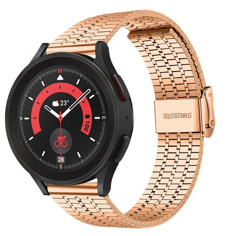 Strap-it Strap-it Bracelet acier inoxydable Samsung Galaxy Watch 5 Pro (or rose)