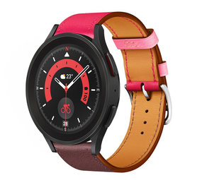 Strap-it Bracelet cuir Samsung Galaxy Watch 5 Pro (rose/rouge foncé) Strap-it Bracelet cuir Samsung Galaxy Watch 5 Pro (rose/rouge foncé)